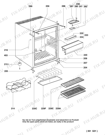 Взрыв-схема холодильника Electrolux RE255LD - Схема узла Housing 001